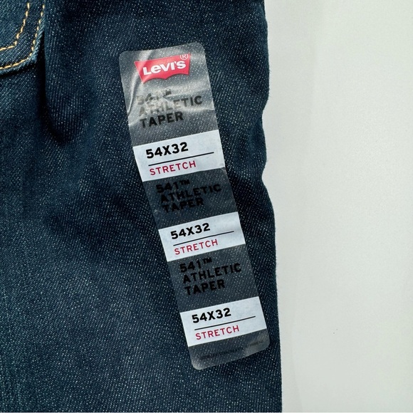 Levi's 541 Men's 54x32 Athletic Taper Fit Stretch Jeans Blue Dark Wash NWT - Picture 8 of 10